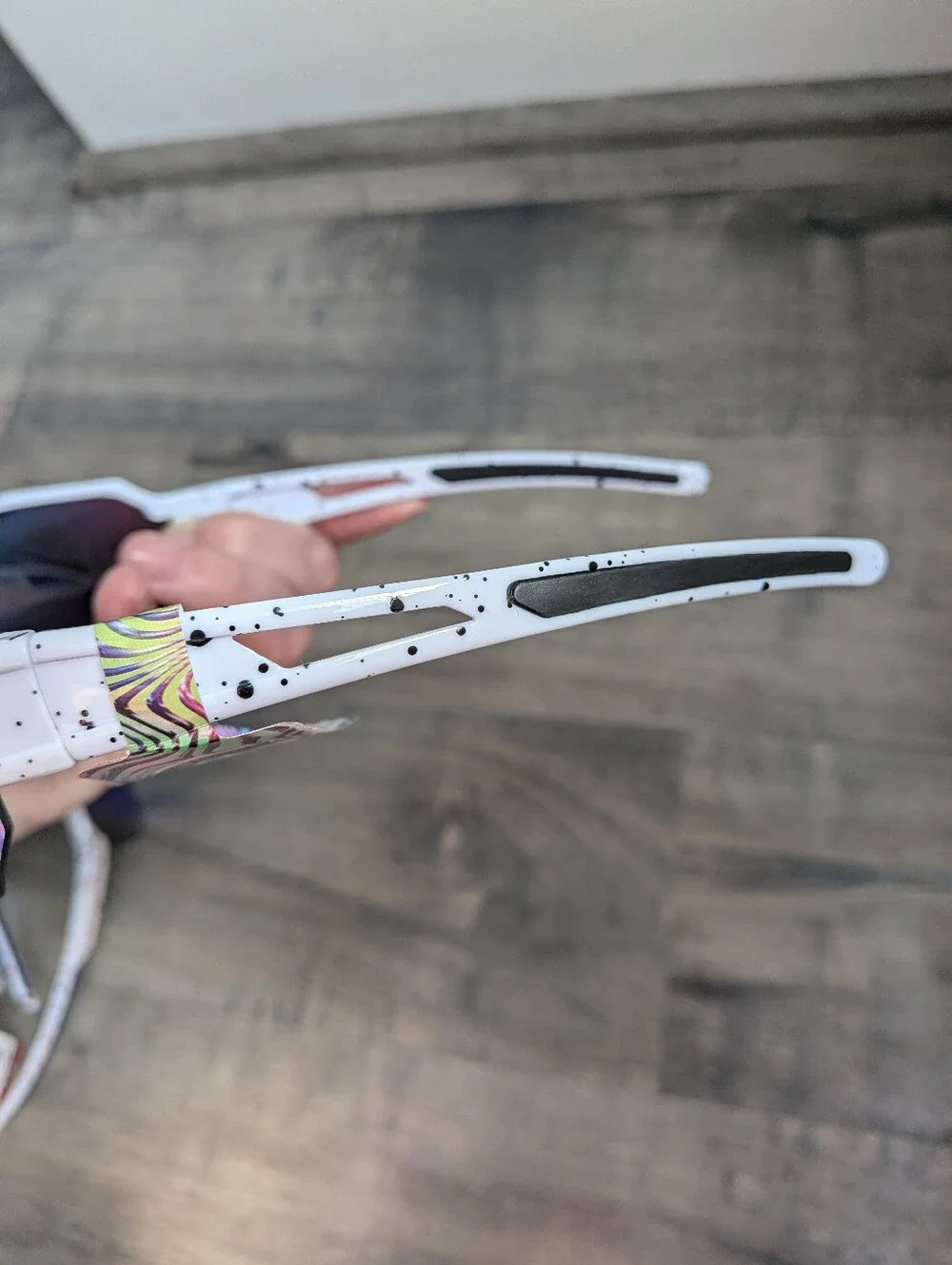 Pugs RR1 Rad Rippers Shield Sunglasses – White Splatter Frame with Mirror Lenses